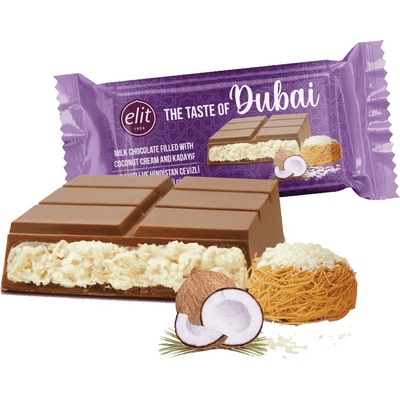 Elit Dubai Čokoláda s Kokosovou Náplňou 90 g