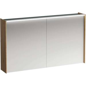 Laufen Lani - Огледален шкаф с LED осветление, 71x122x21 см, 2 врати, дъб H4038221122671 (H4038221122671)
