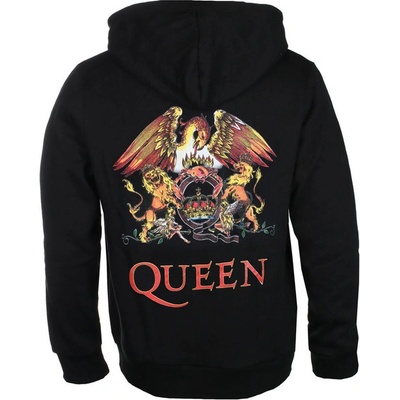 mikina s kapucí ROCK OFF Queen Classic Crest Back Print černá