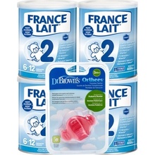 France Lait 2 4 x 400 g + Dr.Brown`s Hryzadlo cumlík ružový