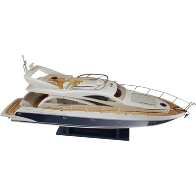 SEA Club Speed yacht, dřevo/kov/kůže, D: 90cm, V: 38cm, Š: 23cm - VYSOKÁ kvalita 5403