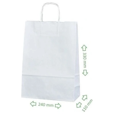 Papírová taška bílá 230x100x320 mm s krouceným uchem ST-INSTITUT INPRO Počet ks v balení: 1 (cena za kus)
