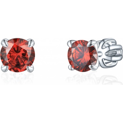 Olivie strieborné náušnice PIPPI RED 8362
