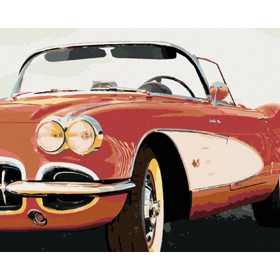 Zuty Malování Podle Čísel Červené Auto Z Blízka 80 x 100 cm Plátno Rám