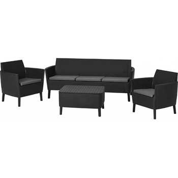 ALLIBERT SALEMO 3 SEATER SET hnedá/hnedosivá