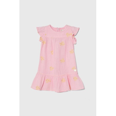 Guess Детска памучна рокля Guess в розово къса разкроена (K4GK24.WG5H0.PPYH)