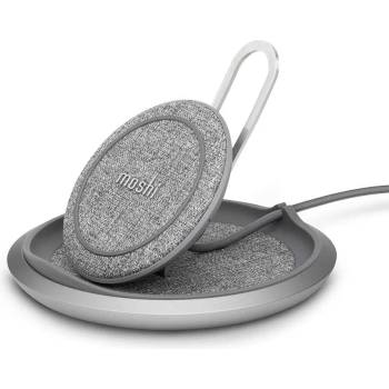 Moshi Lougne Q Wireless Charging Stand - луксозна поставка (пад) за безжично зареждане за Qi съвместими устройства (сив)