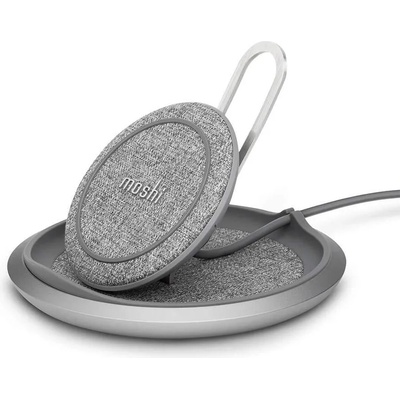Moshi Lougne Q Wireless Charging Stand - луксозна поставка (пад) за безжично зареждане за Qi съвместими устройства (сив)
