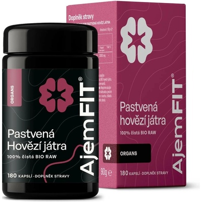 AjemFIT BIO Raw Hovězí Játra 180 kapslí