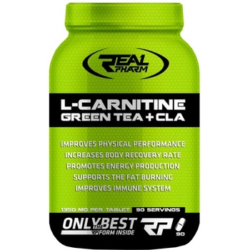 Image 1 of REAL PHARM L-Carnitine, Green Tea & CLA [90 капсули]