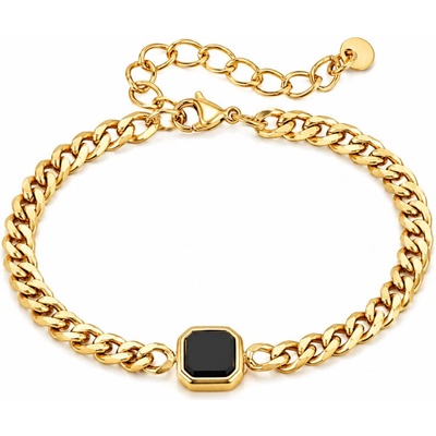 Daniel Dawson Pánský náramek Fabiano Gold černý onyx, chirurgická ocel NR2386-BR-2662