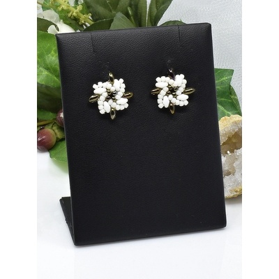 Mijabijoux Bílé náušnice puzetky MB00461