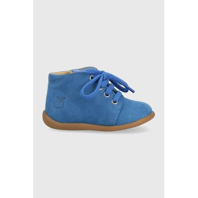 Pom D'api Детски половинки обувки от велур Pom D'api в синьо (O1AFAS0407.18.23)