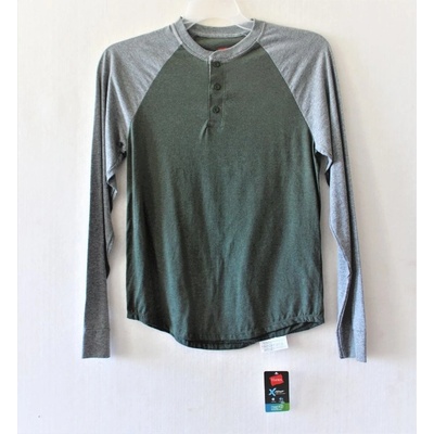 Triko pánské s dlouhým rukávem Hanes zelené