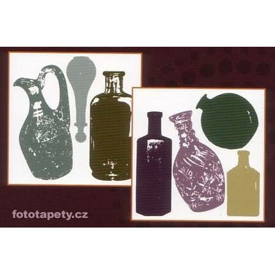 Crearreda Samolepka na zeď Láhve a broušené sklo - Bottles, , 31x31cm, skladem poslední 2 ks – Hledejceny.cz