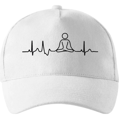 Ekg yoga so zahnutým šiltom a látkovou sponou Biela