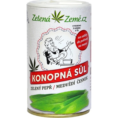 Zelená Země Konopná Soľ pepř a medvědí česnek 165 g