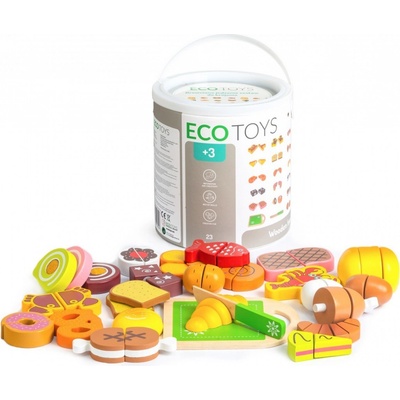Eco Toys drevené potraviny 23 kusov TL87115