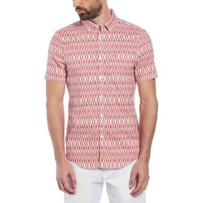 Original Penguin Риза с къс ръкав Original Penguin Men's Diamond Pattern Short Sleeve Shirt - Mineral Red