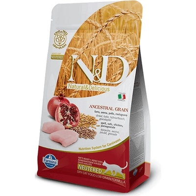N&D cat AG adult neutered chicken spelt oats & pomegranate 300 g