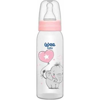 Wee Baby Бебешко шише Wee Baby Classic - 250 ml, розово със слонче (852)