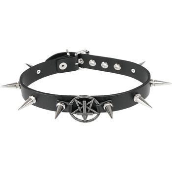 Leather & steel fashion Колие/чокър Pentagram - LSF9 14