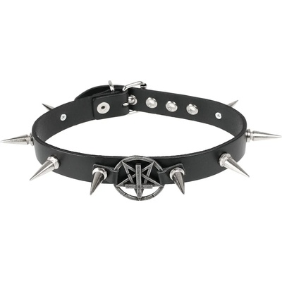 Leather & steel fashion Колие/чокър Pentagram - LSF9 14