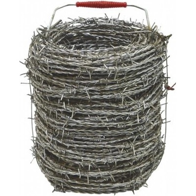 TOPTRADE drôt ostnatý, pozinkovaný, O 1,7 mm / 65 m