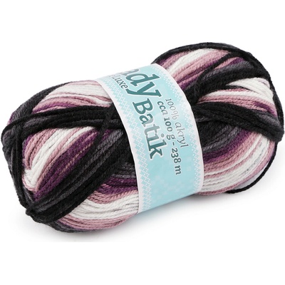 Stoklasa Pletací příze Lady Batik de Luxe 100 g Balení: 1 ks, Varianta: 8 (609) černá fialová 8 (609) černá fialová
