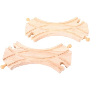 Bigjigs Rail Drevené koľaje Spojená symetrická výhybka - 2 ks