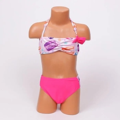 Детски бански в розово с панделка