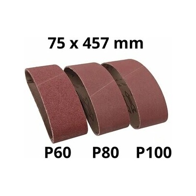 Asist Sada brusných pásů 75x457mm 3ks