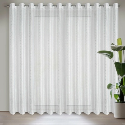 EUROFIRANY ZÁCLONA NA KROUŽCÍCH SIBEL 300X250 CM BÍLÁ