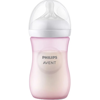 Philips Бебешко шише Philips Avent - Natural Response 3.0, flow 3/среден, 3 м+, 260 ml, розово (SCY903/11)