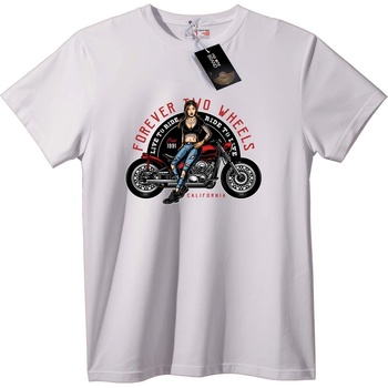 NOONEBRAND Тениска Завинаги две колела - 2XL, White