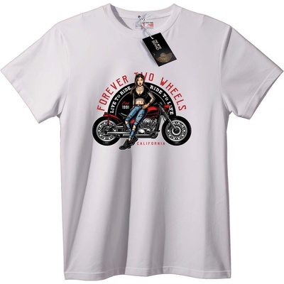 NOONEBRAND Тениска Завинаги две колела - 2XL, White