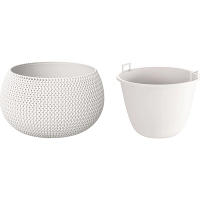 PROSPERPLAST Kvetináč s vkladom SPLOFY BOWL 29 cm biela
