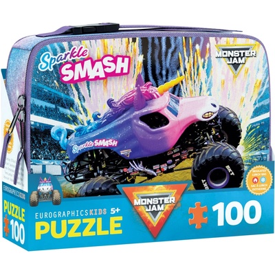 Детски пъзел Eurographics от 100 части - Кутия за обяд "Monster Jam: Sparkle Smash (91005947)