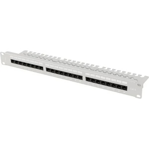 Lanberg Пач панел, Lanberg patch panel 24 port 1U 19" CAT. 6 utp with cable organizer grey (PPU6-1124-S) - megamag