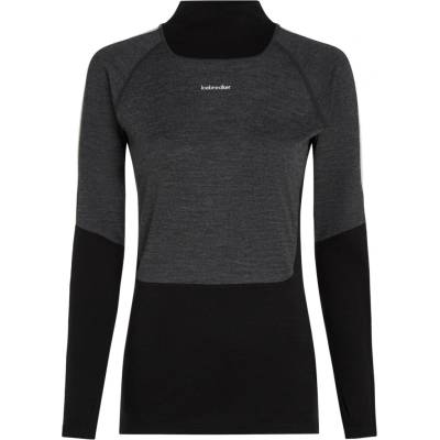 Icebreaker Wmns Merino 200 Oasis+ LS High Neck Black/Jet Hthr