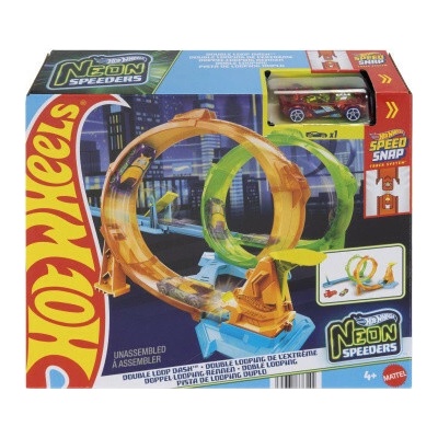 Mattel Hot Wheels Neon Speeder double loop dvojitá smyčka JMG49