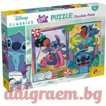 Lisciani Пъзел LISCIANI 105823 - 250 части - Лило и Стич, Lilo & Stitch, Двулицев пъзел (LI105823)