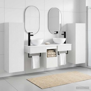 vidaXL Комплект мебели за баня 5 бр. Бяло 33 x 34, 5 x 100 см (3405963)