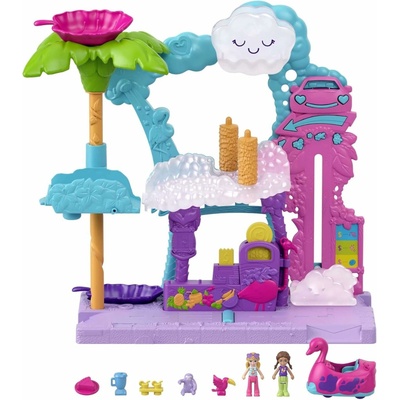 Mattel Polly Pocket Pollyville Zábavná automyčka Plameňák