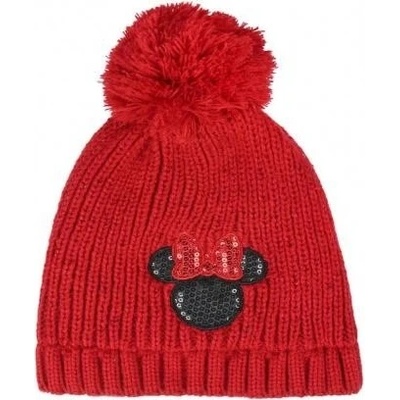 Detská zimná čiapka s aplikáciami MINNIE MOUSE Red