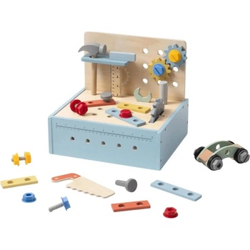 Tooky Toy Игрален комплект Tooky Toy - Дървена настолна детска работилница, 42 части (TP527)