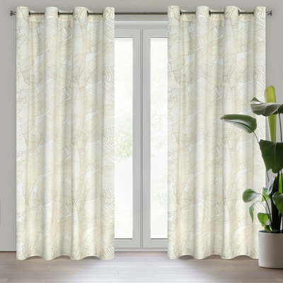 Eurofirany Záves 140x250 cm matný zamatový biely, béžový na kovové krúžky LUNA 2 - Limited Collection