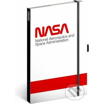 Presco Group Notes NASA Worm bílý linkovaný s gumičkou na uzavření