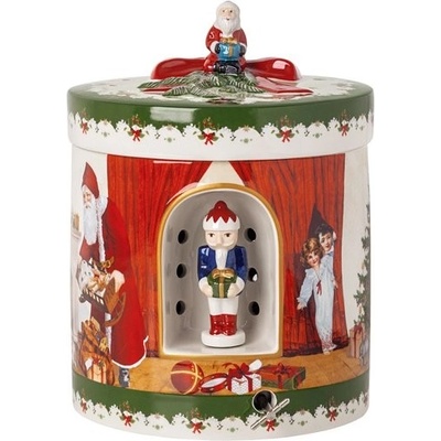 Villeroy & Boch Christmas Toys darčeková hracia skrinka / svietnik, Santa prináša darčeky, Ø 16 cm 14-8327-6692