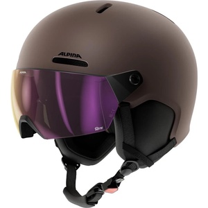 Alpina Ски каска Alpina Arber 2 Visor Q-Lite S2 Ski helmet - Ox Brown Matt / Purple - размер 59-61 cm (418-1499-0413)